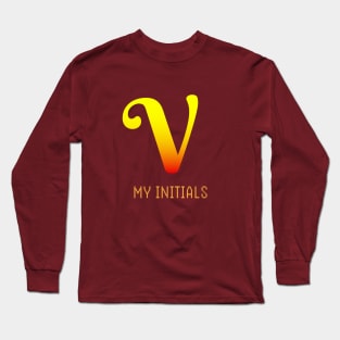 Letter V Initials Unique Name T-Shirt Long Sleeve T-Shirt